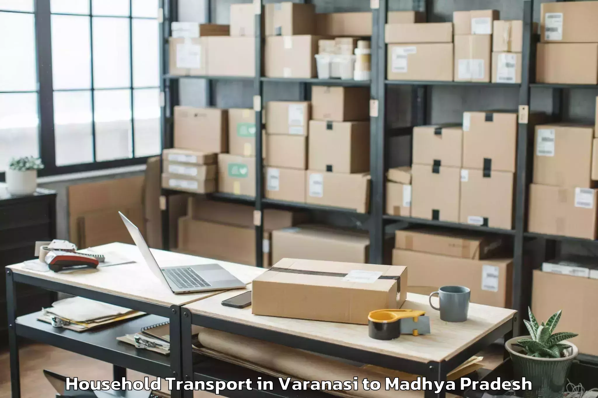 Book Varanasi to Manawar Household Transport Online